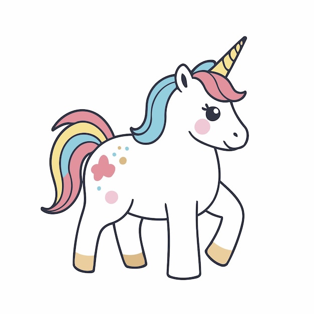 Premium Vector | Cute unicorn for kids books vector illustration