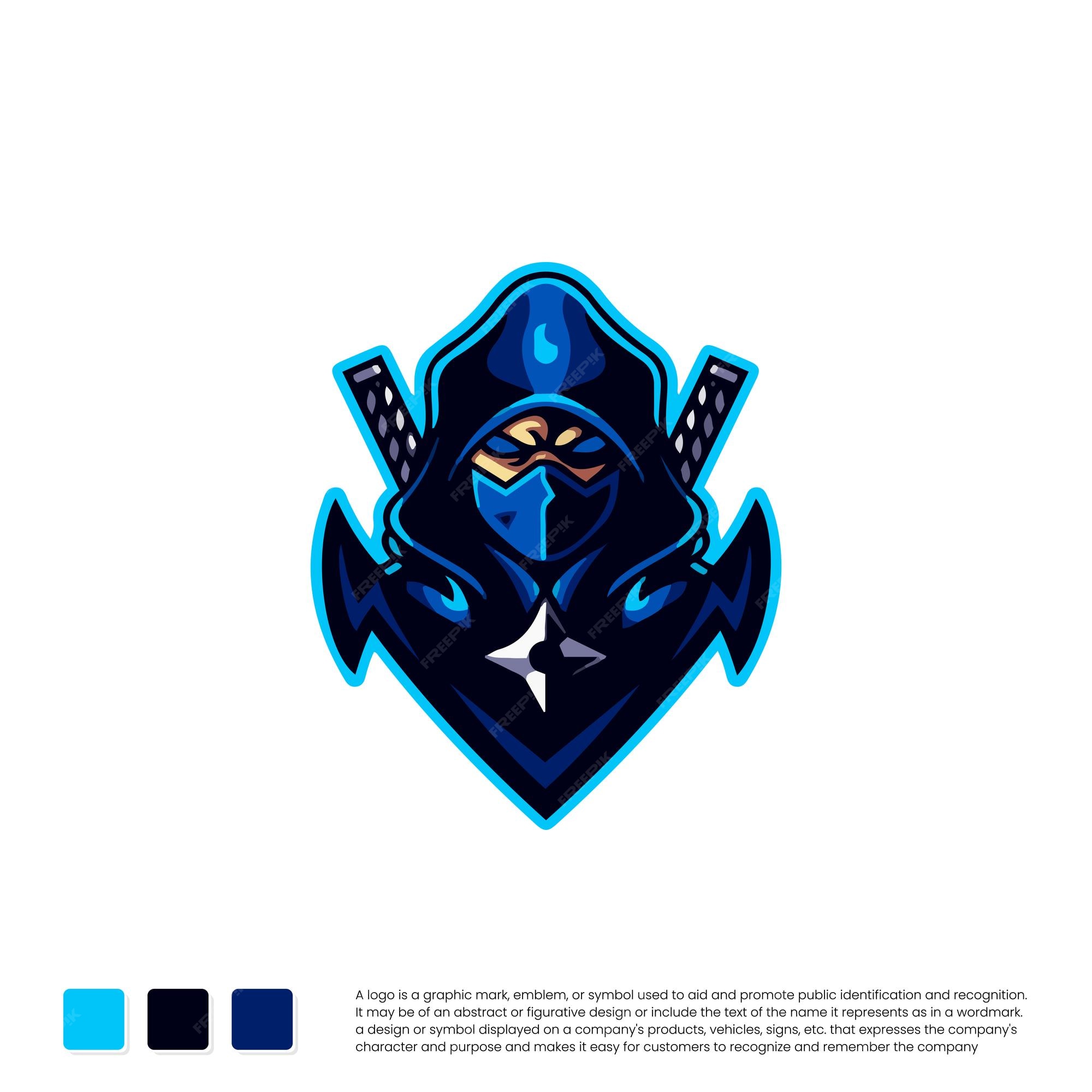 Premium Vector | Gaming logo design template ninja logo design