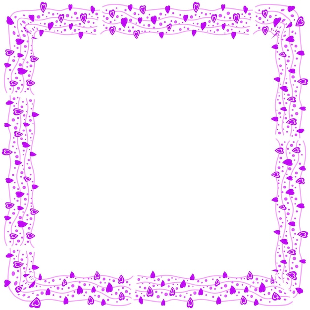 Premium Vector | Hand drawn hearts border and frame on white background