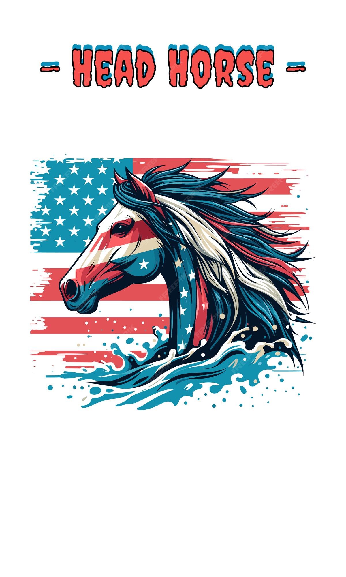 Premium Vector | Head horse flag american vector flat design