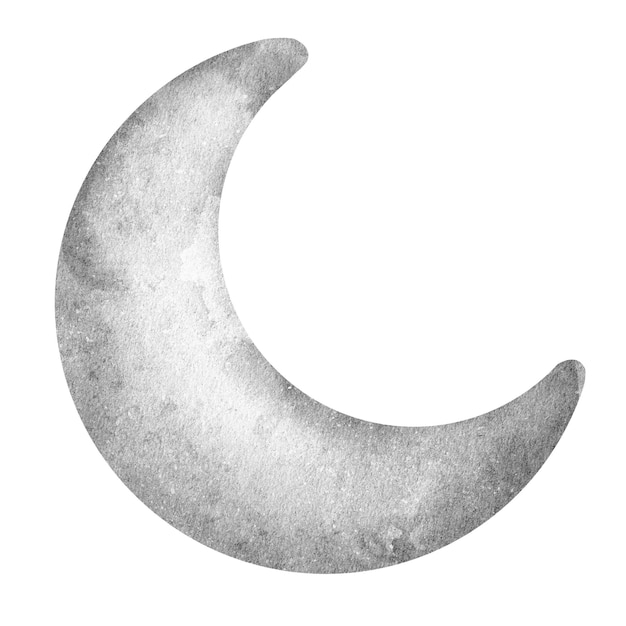 Premium Vector | Moon grey crescent moon cute baby watercolor ...