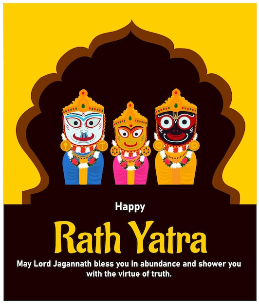 Premium Vector | Ratha yatra indian festival celebration lord jagannath ...