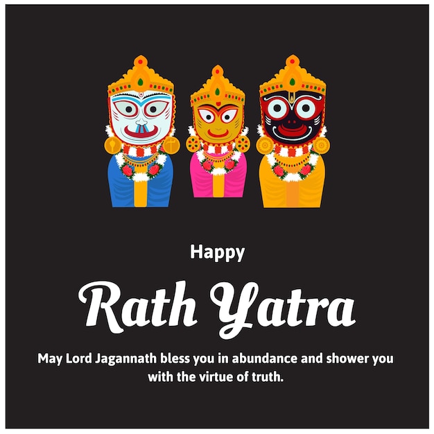 Premium Vector | Ratha yatra indian festival celebration lord jagannath ...