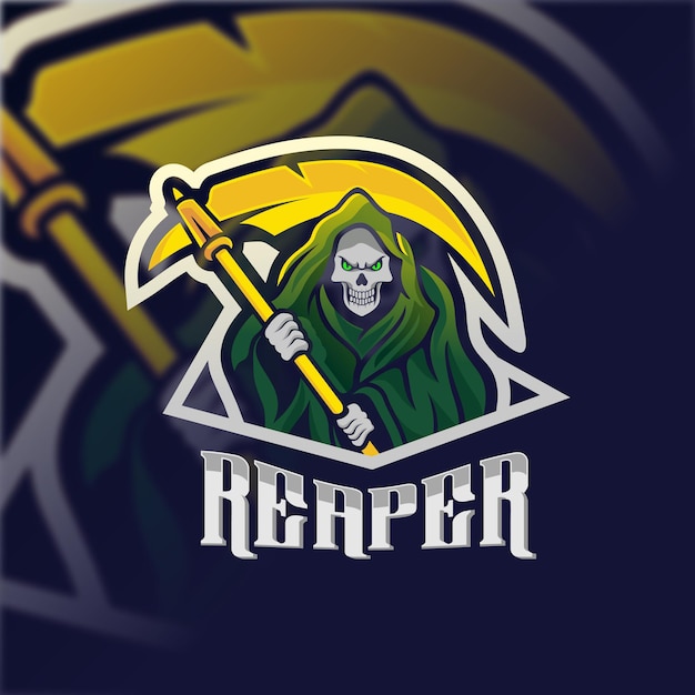 Premium Vector | Reaper mascot logo for esport