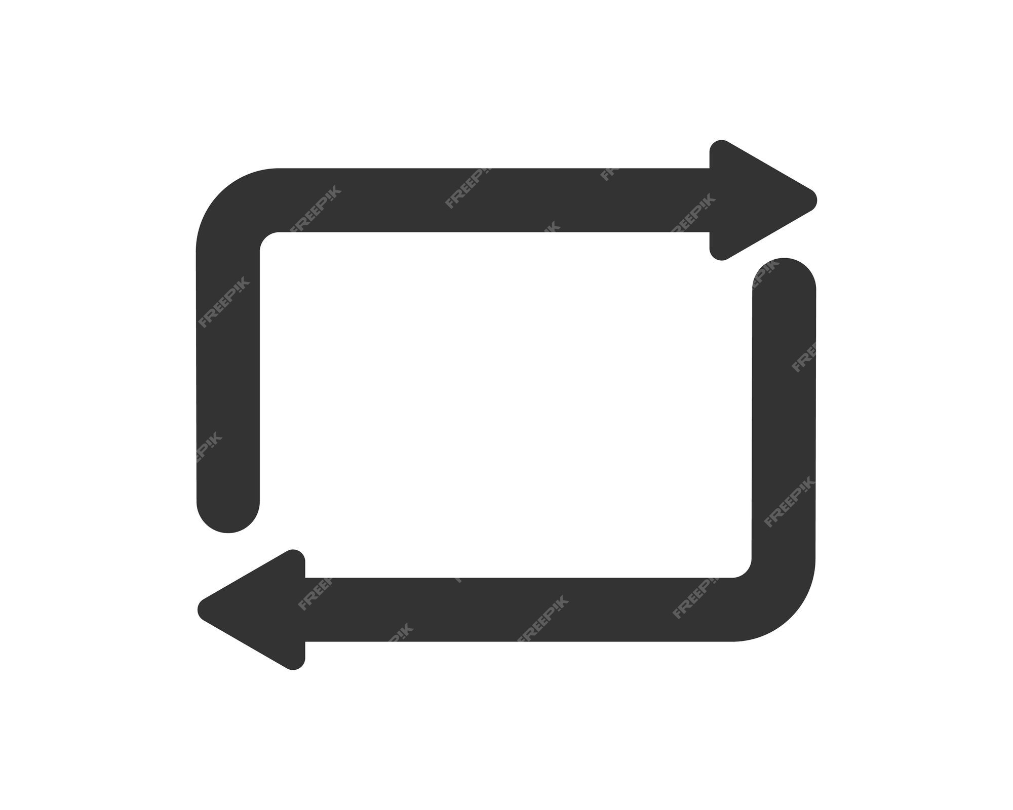 Premium Vector | Repeat icon. Reload button in music player. Two ...