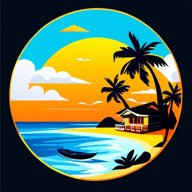 Premium Vector | Summer vacation on tropical resort cartoon vector ...