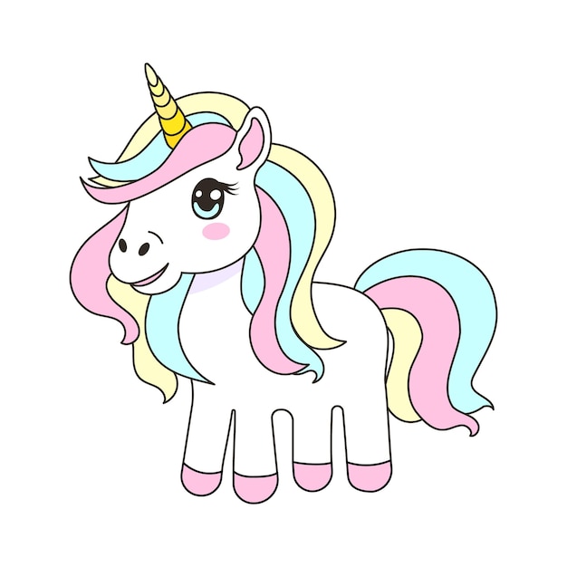 Premium Vector | Vector cartoon illustration with unicorn