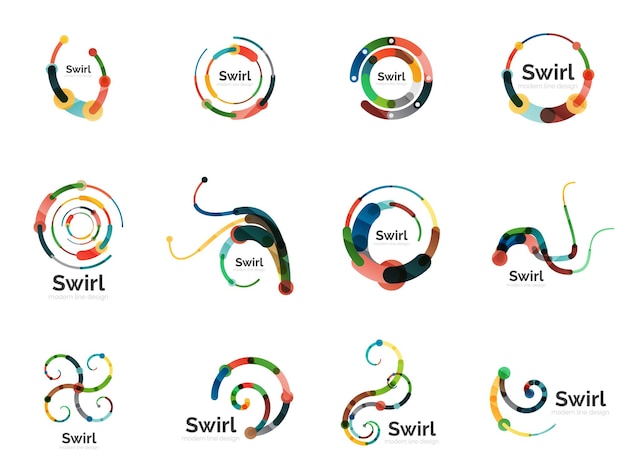 Premium Vector | Vector swirl circle logo set