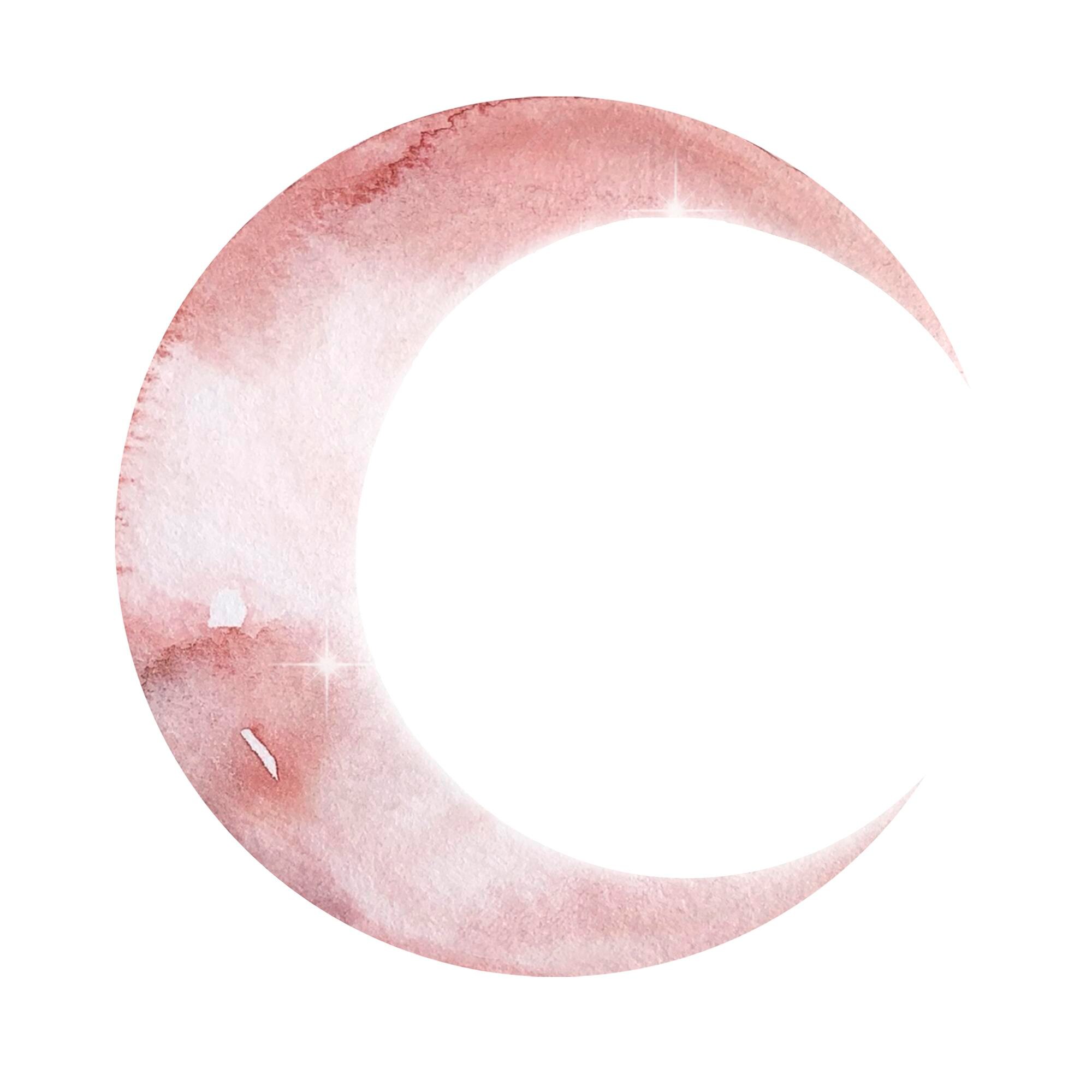 Premium Vector | Watercolor light pink crescent moon