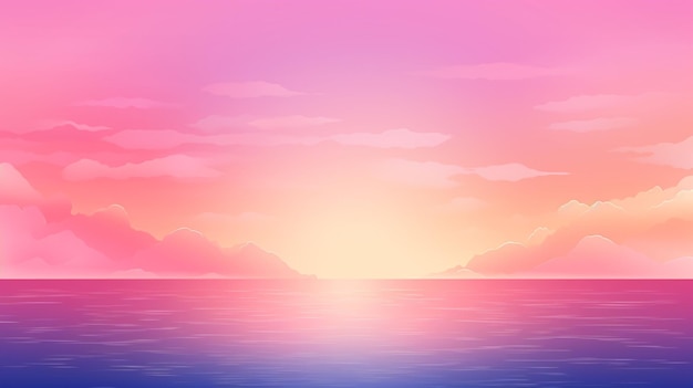 Premium Vector | A watercolor painting of a sunset over the ocean