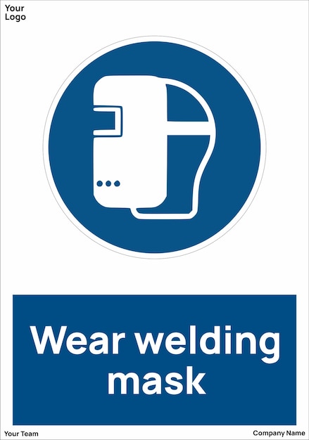 Premium Vector | Wear welding mask signs symbols standard iso 7010