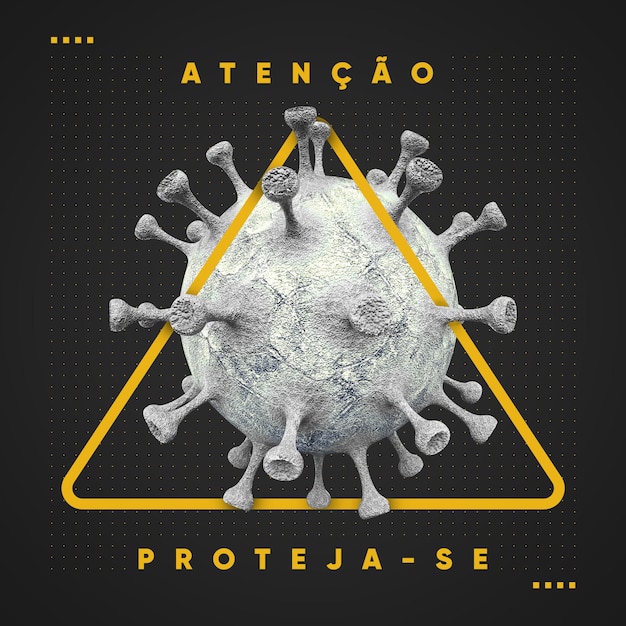 PSD grátis atenção à sinalização pós-feed proteja-se contra o coronavírus