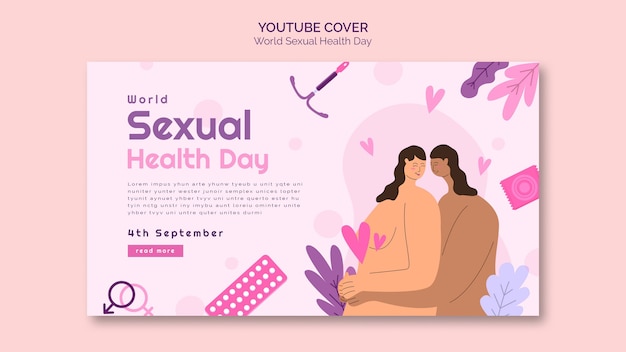 PSD grátis capa do youtube do dia mundial da saúde sexual fluida