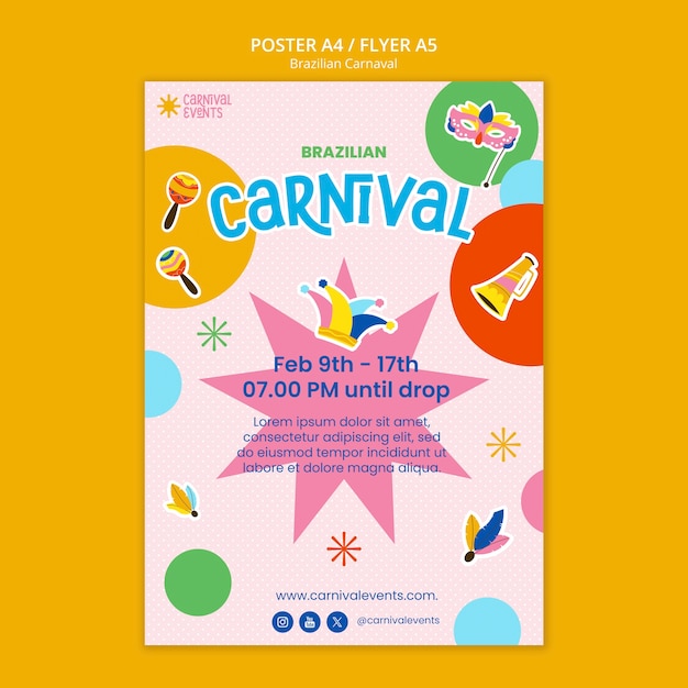 PSD grátis desenho de modelo de carnaval brasileiro