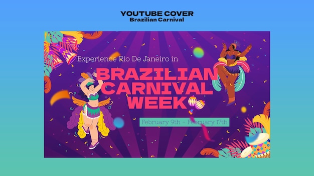 PSD grátis desenho de modelo de carnaval brasileiro