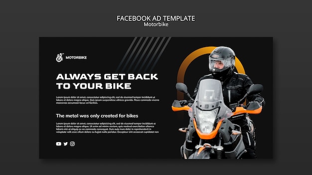 PSD grátis modelo de facebook de negócios de moto