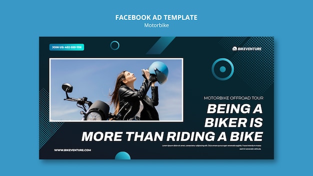 PSD grátis modelo de facebook de viagem de moto