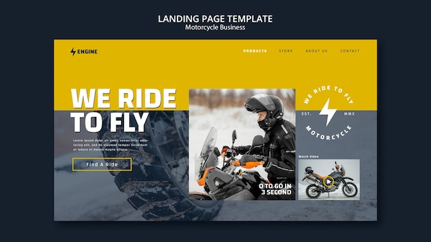 PSD grátis modelo de negócios de motocicleta de design plano
