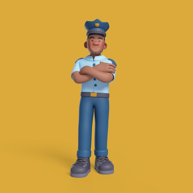 PSD grátis renderização em 3d do personagem policial