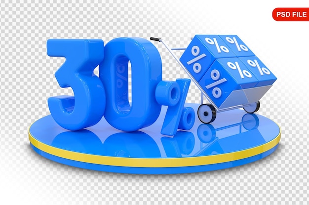 PSD 30% de promoção em 3d