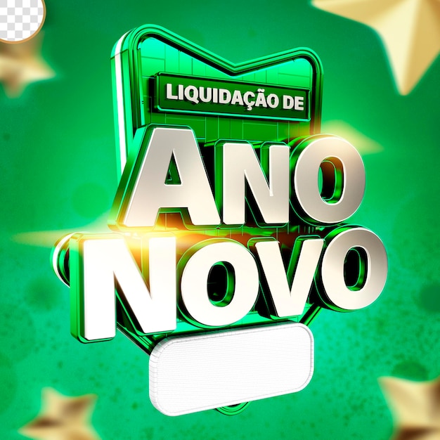 3d label promoção de ano novo fim de ano venda ano novo no brasil