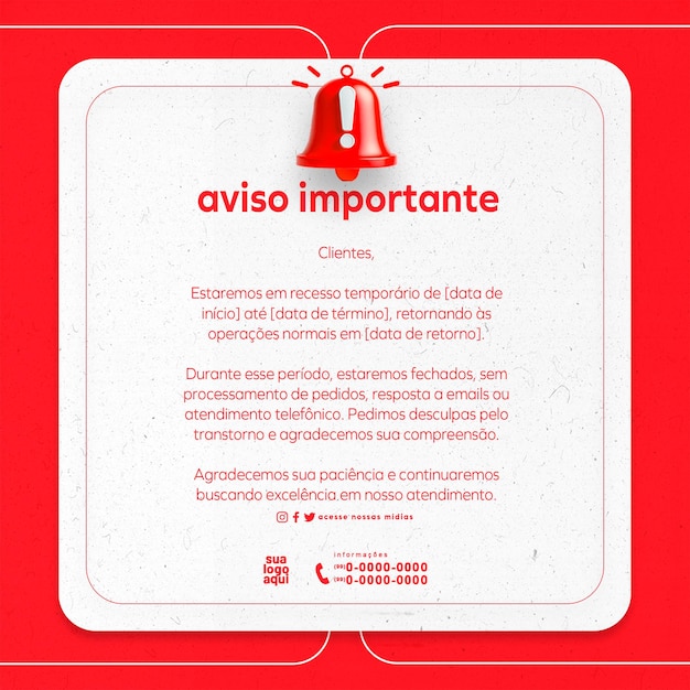 PSD aviso importante aviso importante