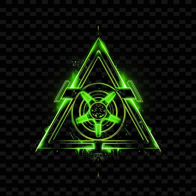 PSD biohazard borderline design neon lines style biohazard sign shape y2k neon light art colecções