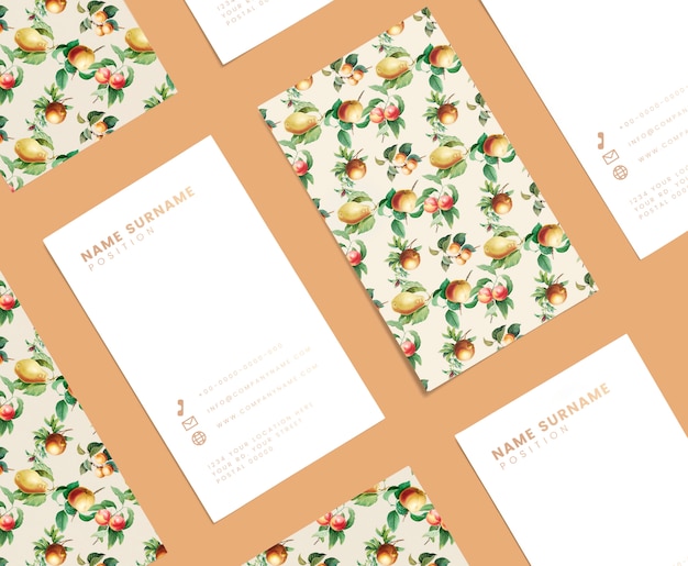 PSD design de cartão de nome floral