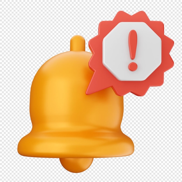 PSD icon de notificação 3d, lembrete de alerta de campainha