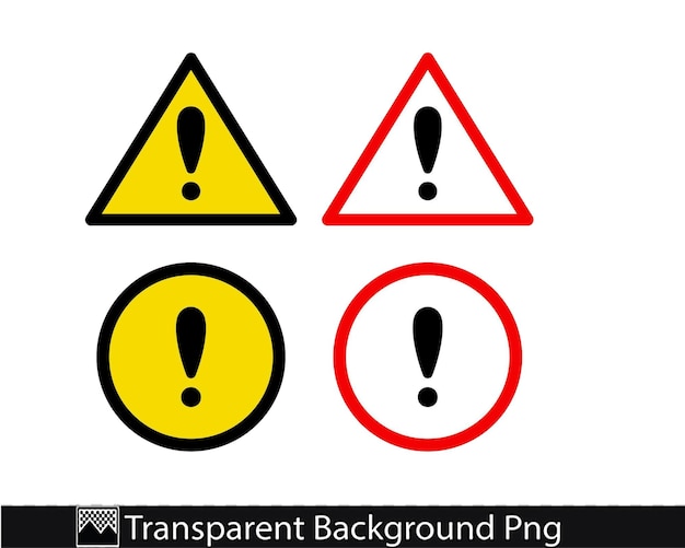 PSD psd conjunto de sinais de alerta isolados em fundo transparente png psd