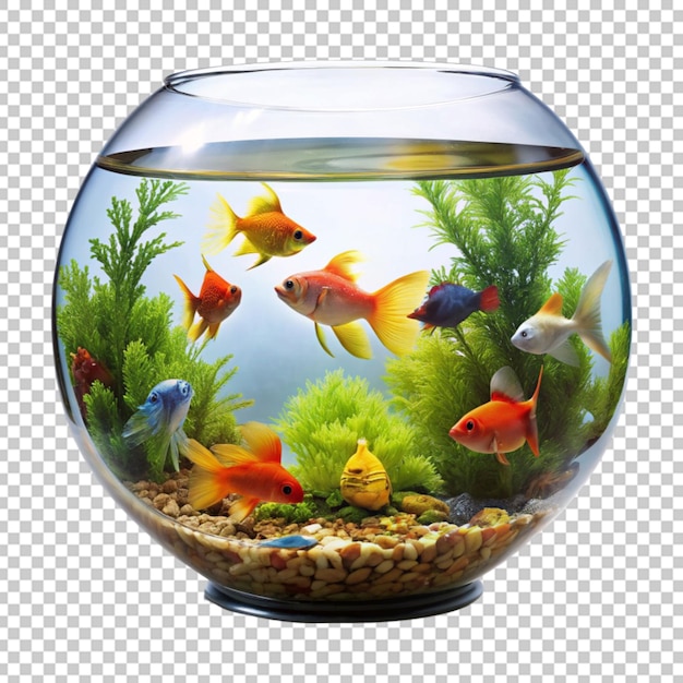 PSD renderização 3d de um peixe tropical bonito em uma tigela