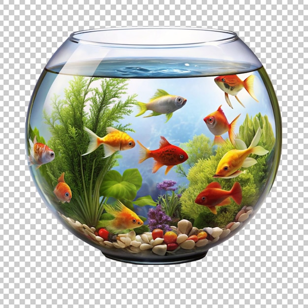 PSD renderização 3d de um peixe tropical bonito em uma tigela