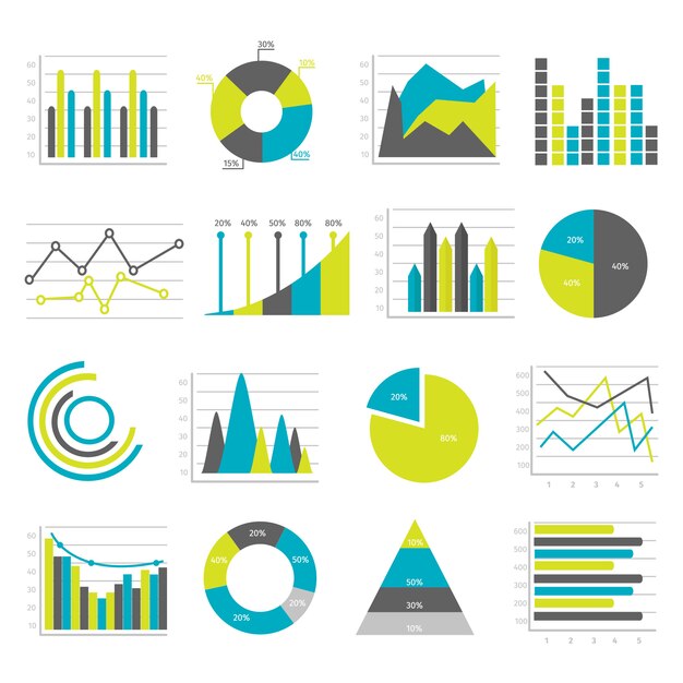 Conjunto de elementos planos de gráficos