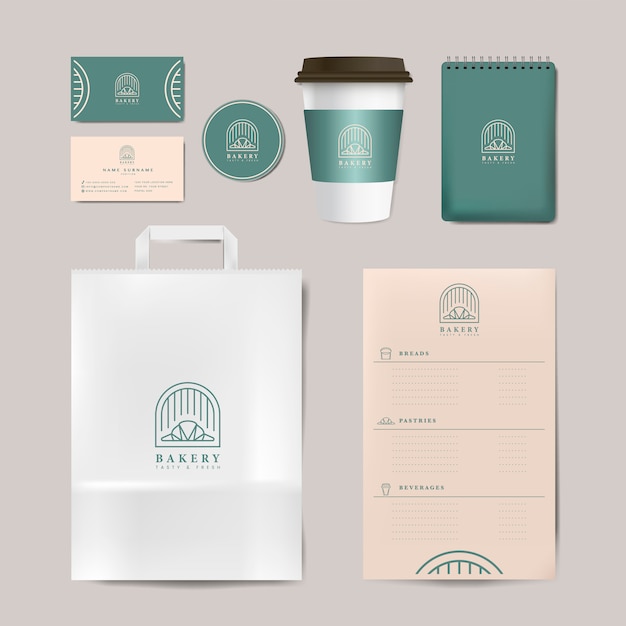 Vetor grátis paper branding mockup vector set