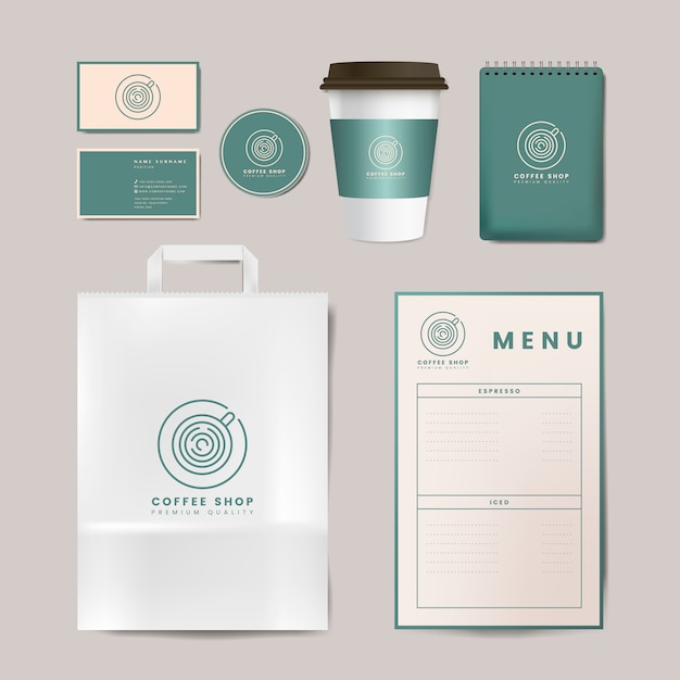 Vetor grátis paper branding mockup vector set