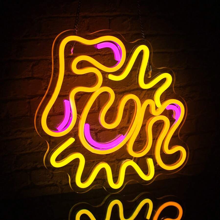 Fun Neon Light Sign, LED Neon Wall Decor, USB Powered Neon Light Sign ...