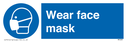 Wear face mask with face covering symbol Text: 