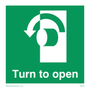 turn to open with arrow anti-clockwise Text: 