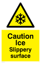 Snowflake Symbol and warning text on Rigid 1mm plastic - suitable for temporary fixing to a flat surface Text: 