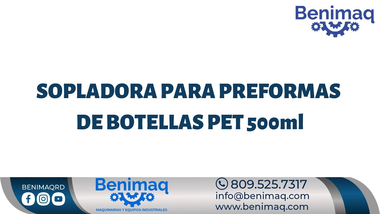 SOPLADORA PARA PREFORMA DE BOTELLAS PET 500ml