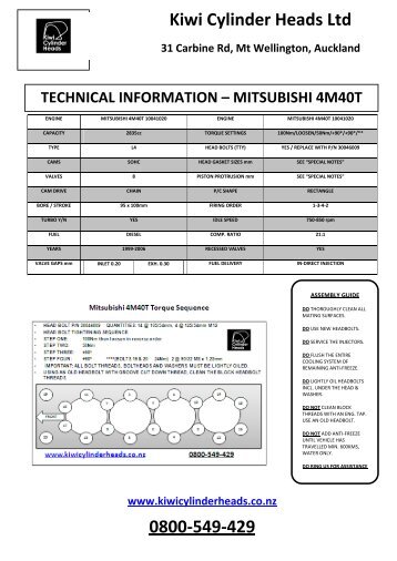 Kiwi Cylinder Heads Ltd 0800-549-429