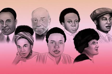 Black History Month: Sie sind Teil der deutschen Geschichte (von links nach rechts): Joseph Bilé, Theodor Wonja Michael, Anton Wilhelm Amo, Hilarius Gilges, May Ayim, Ivana Hoffmann und Fasia Jansen.