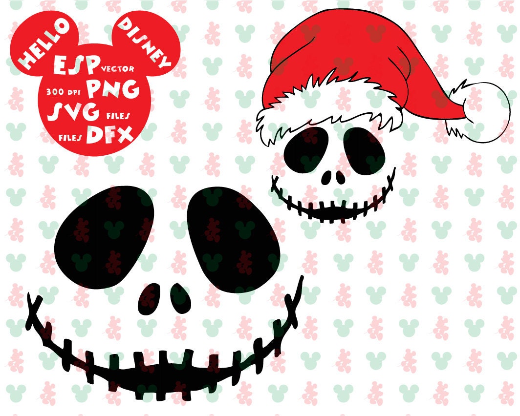 Download Jack Skellington Christmas hat Clipart - Cut files - Mouse ...