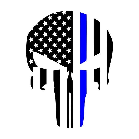 Punisher Skull Blue Lives Matter Back The Blue Vinyl Decal