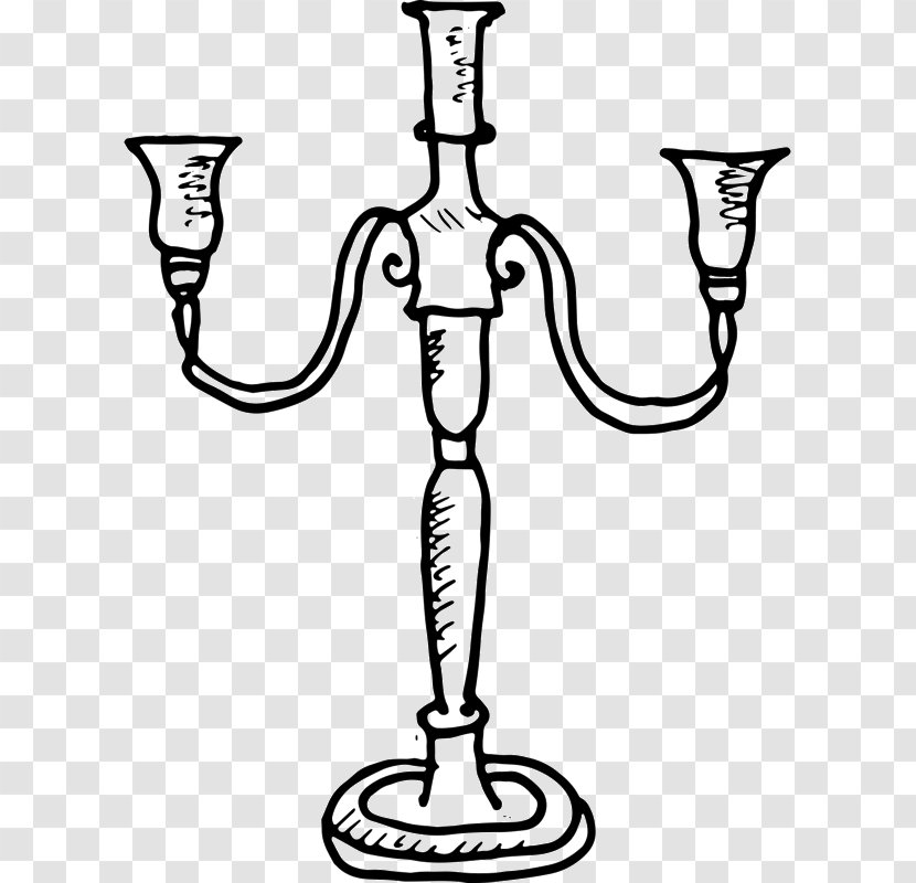 Candelabra Candlestick Drawing Clip Art - Recreation - Outline Transparent PNG