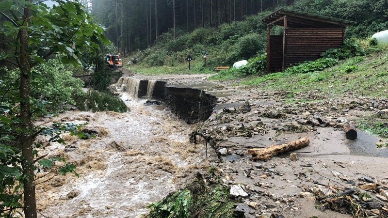 Symbol Unwetter in Österreich