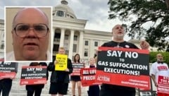 Demonstrators protested against the new method of execution, but Alan Eugene Miller was nevertheless killed with nitrogen. (Bild: Krone KREATIV/AP, Alabama Department of Corrections)