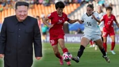 Kim Jong-un hat Nordkoreas U20-Spielerinnen ausgezeichnet. (Bild: GEPA/GEPA pictures, ASSOCIATED PRESS)