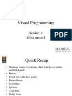 Visual Programming: Session: 4 Selva Kumar S