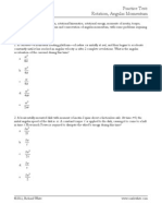 Practice Test 6 Rotation Angular Momentum